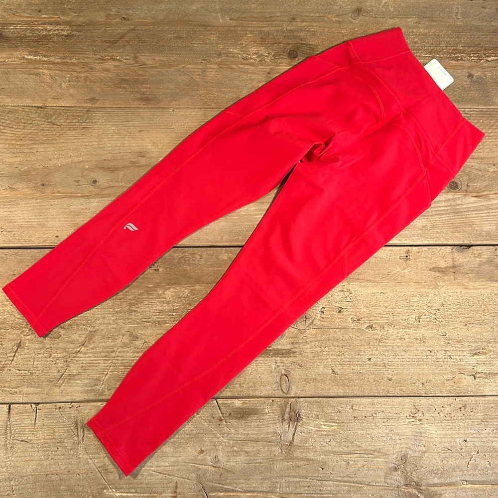 NWT- Fabletics PureLuxe High-Waisted Pocket 7/8 Leggings -HEATED RED (24”) new ! - Picture 5 of 11